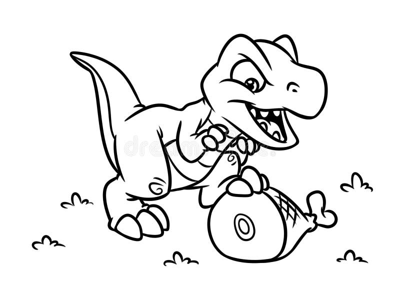 Dinosaura tyranozaura kolorystyki strony kreskówki ilustracje royalty ilustracja