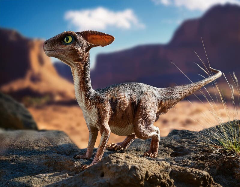 Dinosaurformad katt i jurrasic-universum vektor illustrationer
