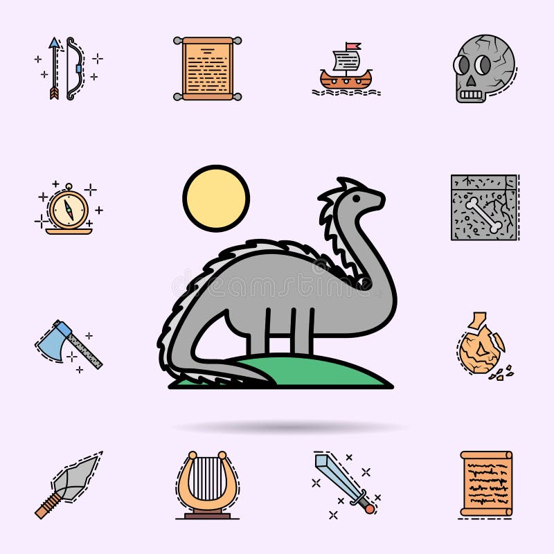 dinosaurie slocknat l?st liv, djur, solsymbol E vektor illustrationer dinosaurie slocknat l?st liv, djur, solsymbol E vektor illustrationer