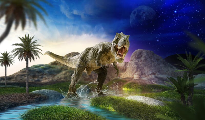3D-Rendering eines Dinosauriers lizenzfreie abbildung