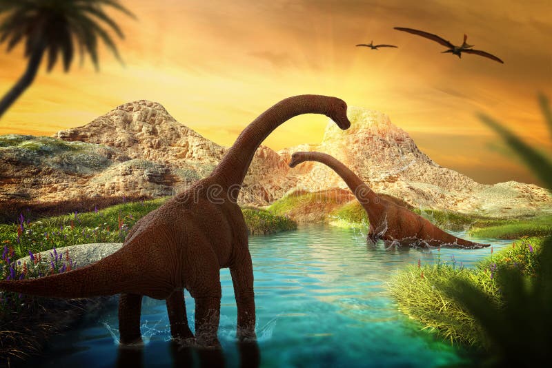 3D-Rendering eines Dinosauriers lizenzfreie abbildung