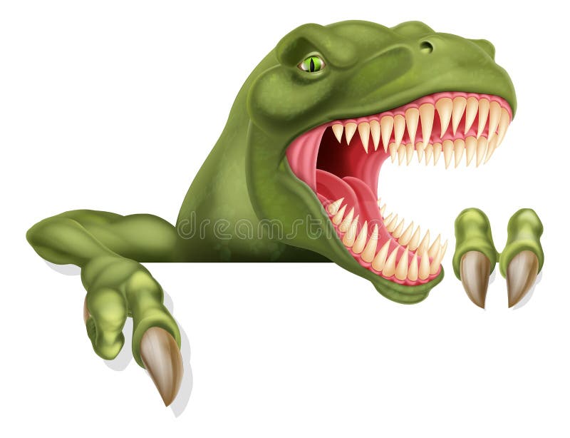Dinosaurier Tonnen Rex, das auf Zeichenkarikatur zeigt