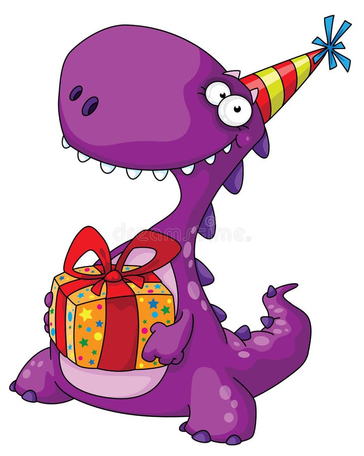 Dinosaurier und ein Geschenk stock abbildung Dinosaurier und ein Geschenk stock abbildung