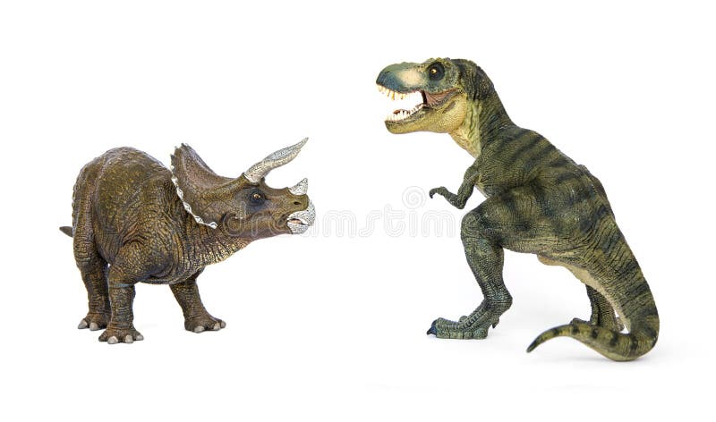 Dinosaurietyrannosarie och Triceratops arkivbilder Dinosaurietyrannosarie och Triceratops arkivbilder