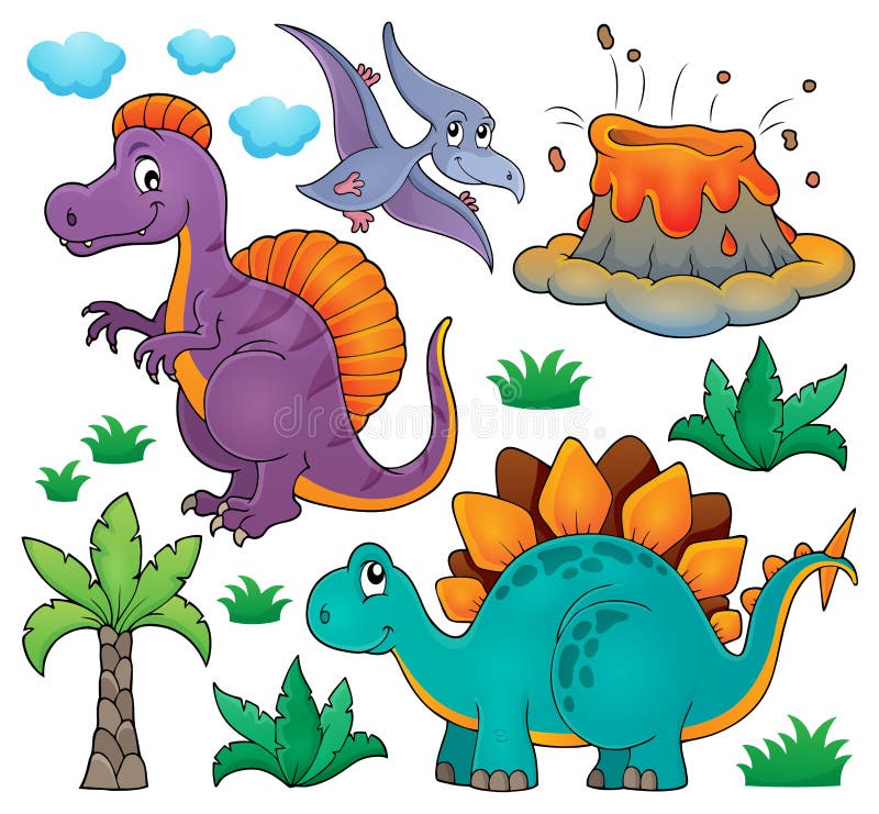 Dinosaurieämneuppsättning 2 stock illustrationer Dinosaurieämneuppsättning 2 stock illustrationer