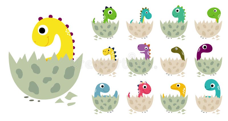 Dinosaurios De Dibujos Animados En La Colección De Huevos Ilustración del Vector - Ilustración de elemento, bebé: 160446171 Dinosaurios De Dibujos Animados En La Colección De Huevos Ilustración del Vector - Ilustración de elemento, bebé: 160446171