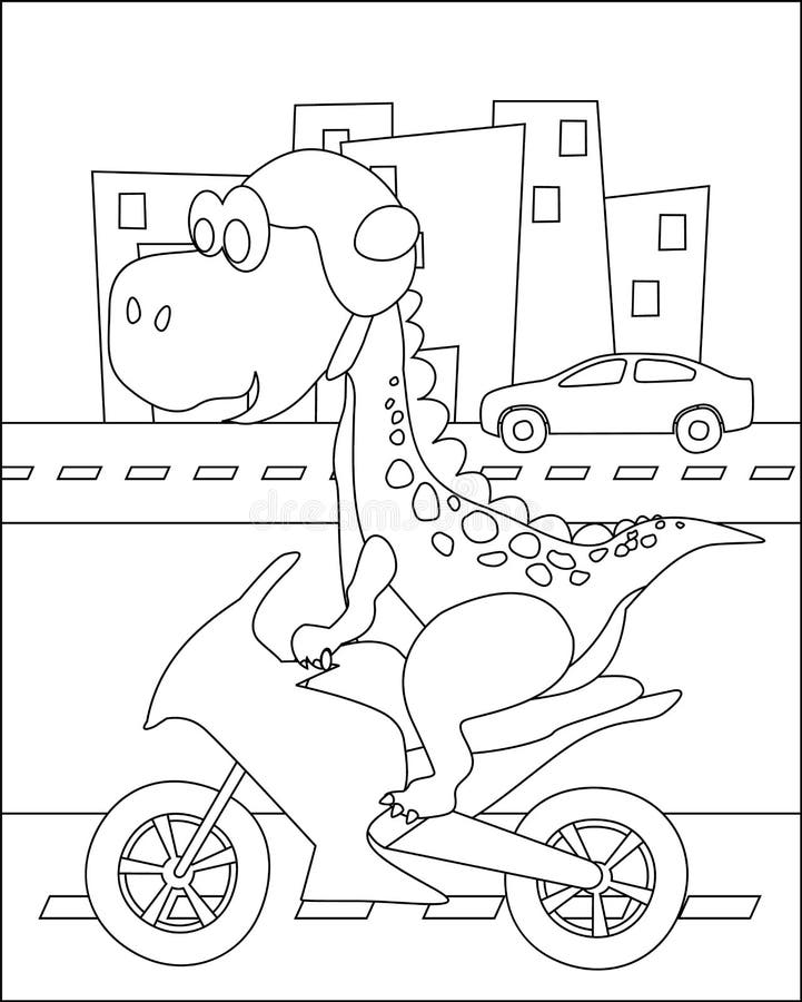 Dinosaurios Dibujos Animados Personajes Montar Transporte Vector  Ilustración. Dino Ciudad Con Animales Infantiles Calle Tráfico Cr  Ilustración del Vector - Ilustración de deporte, bicicleta: 213408015