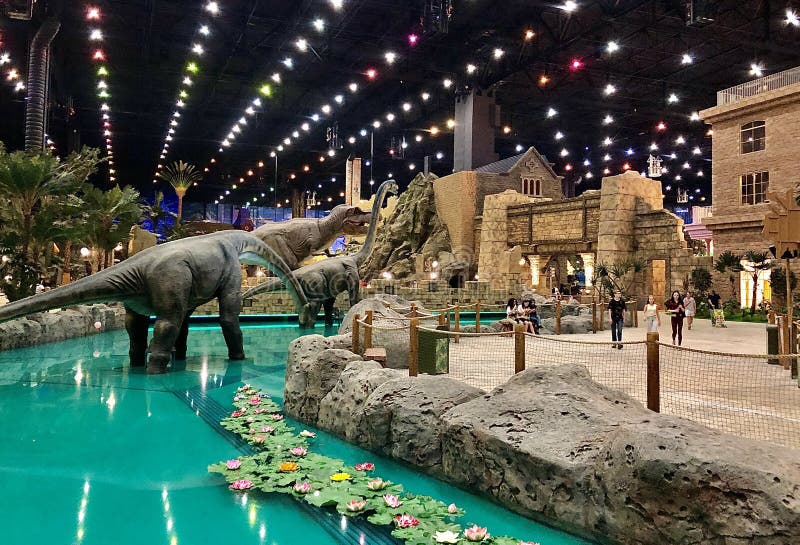 Dinosaurs at the Dream Island, Indoor Theme Park in Moscow