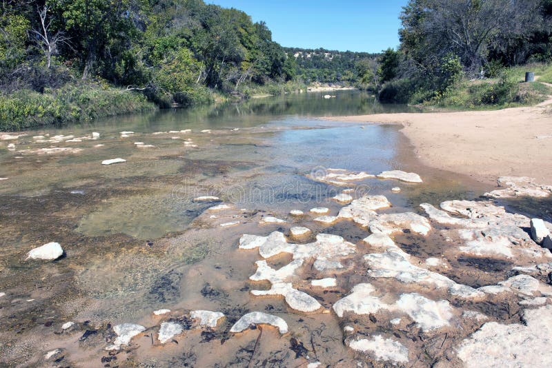 Dinosaur Valley aan de Paluxy rivier in Texas royalty-vrije stock fotografie