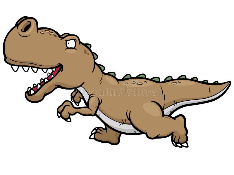 Vector illustration of cartoon dinosaur running. Vector illustration of cartoon dinosaur running