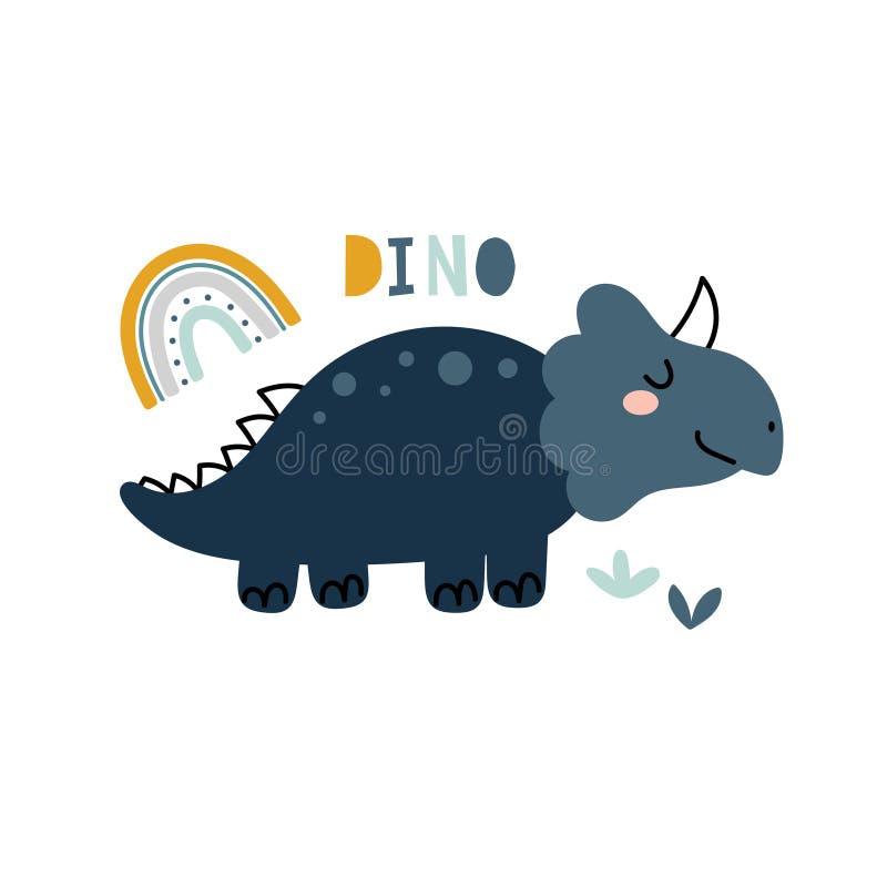 Dinossauro Fofo. Imprimir Para Cartaz Infantil Com Barra De Texto. Rosa E  Branco Sobre Fundo Azul Escuro Ilustração Stock - Ilustração de cartaz,  rabisco: 212759012