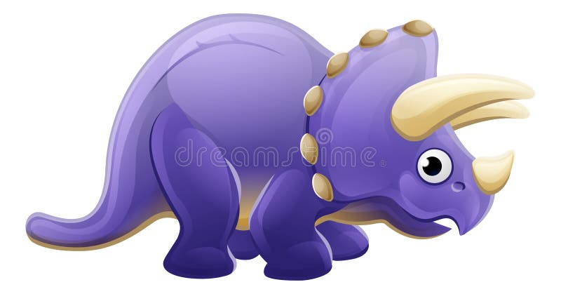 Dinossauro bonito dos desenhos animados do Triceratops ilustração royalty free Dinossauro bonito dos desenhos animados do Triceratops ilustração royalty free