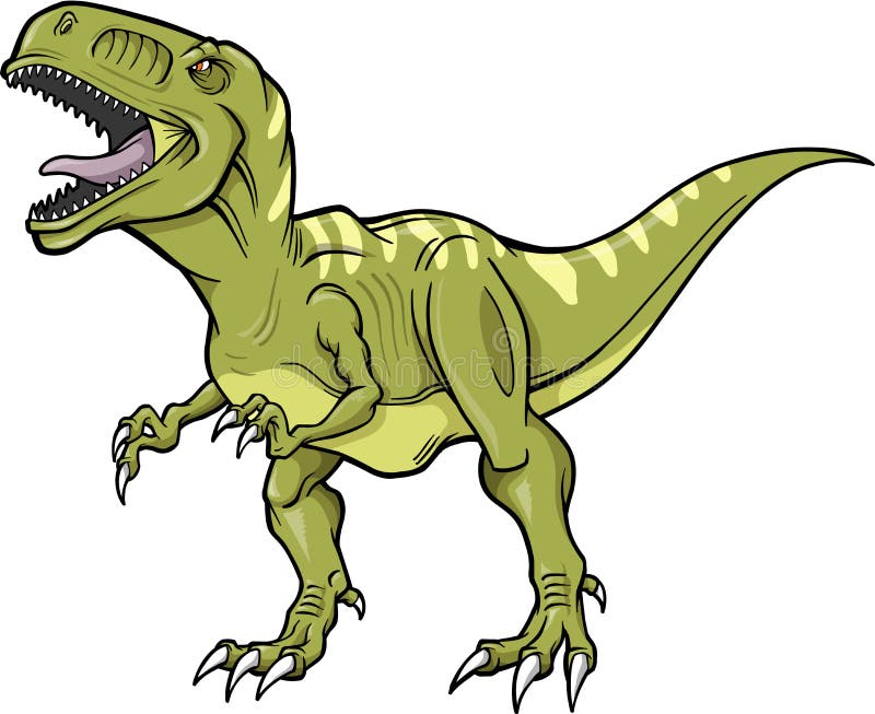 Tiranossauro Rex Ilustração Verde Dos Desenhos Animados PNG