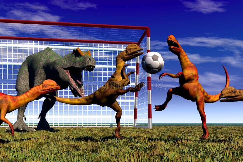 Dinossauro do futebol ilustração stock. Ilustração de competitivo - 6316690