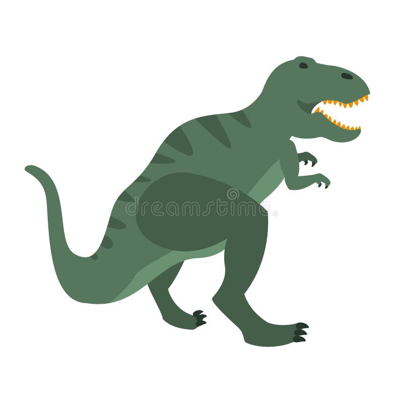 Desenho animado tiranossauro rex réptil pré-histórico grande dinossauro  verde elemento vetorial plano colorido para jogo para celular ou  enciclopédia infantil