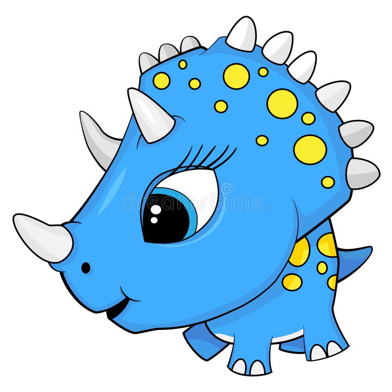 Desenhos Animados Bonito Bebê Dinossauro Triceratops Com Plantas Tropicais  Desenho imagem vetorial de Alinart© 568461238