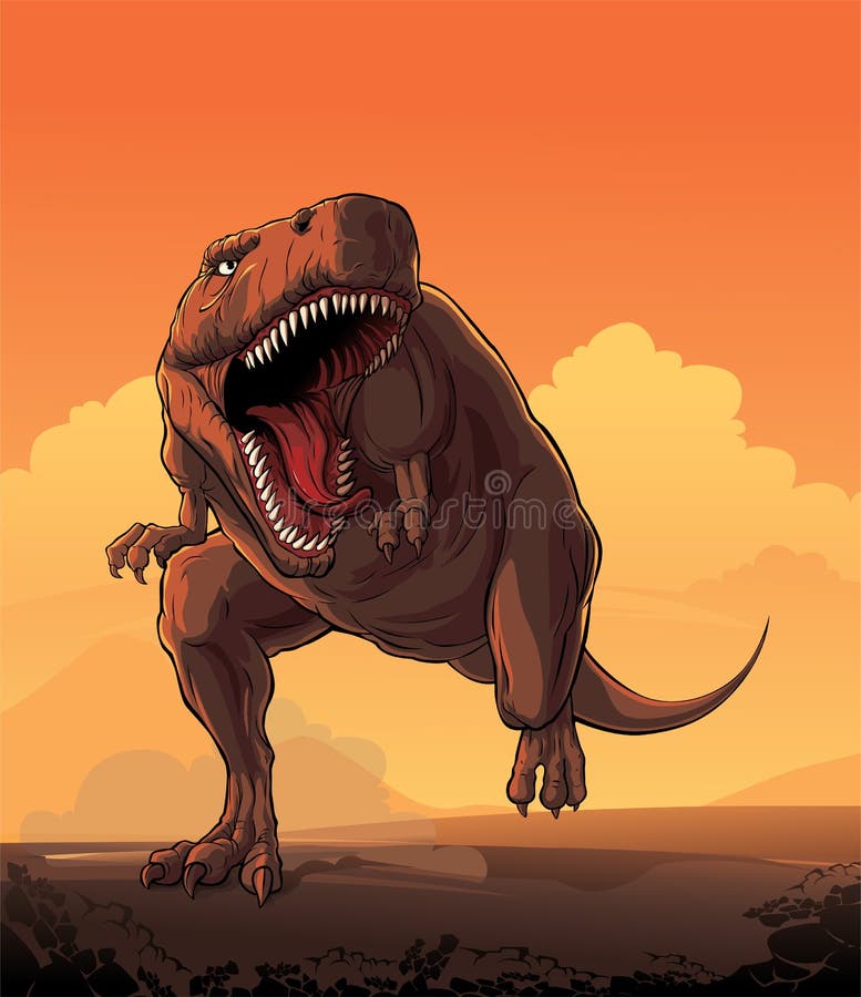 Dinossauro gigante: T-rex ilustração do vetor. Ilustração de garra -  111756350