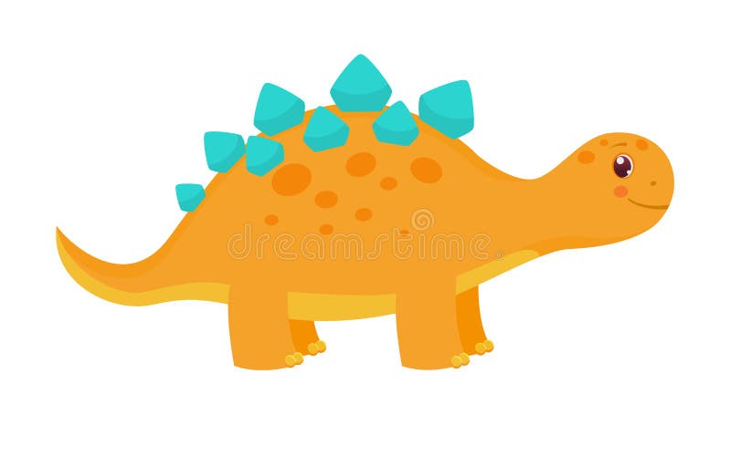 Ilustração de dinossauro fofo estilo de desenho vetorial de