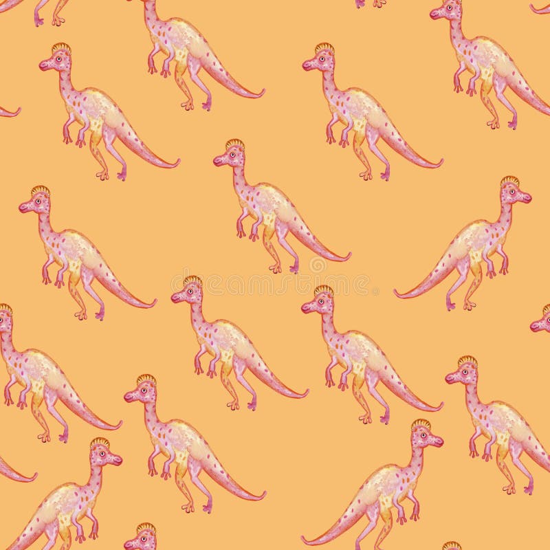 Dinossauro rosa engraçado isolado em fundo branco ilustração em