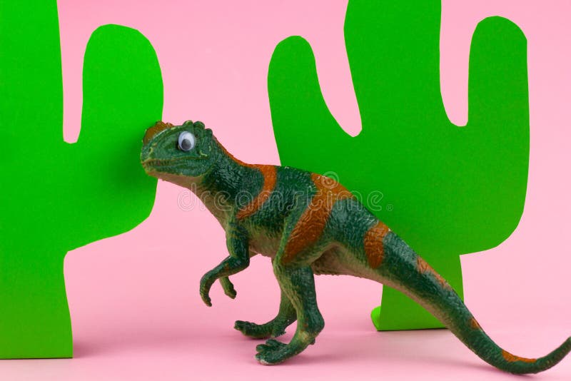 Desenho animado de dinossauro verde bonito no fundo - Stockphoto #27977684