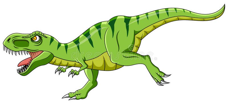 Dinossauro Verde-t-rex Em Cartoon Ilustração do Vetor - Ilustração de  mascote, rujir: 158127379