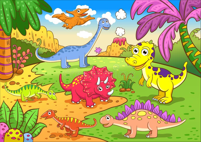 Jogo do dinossauro ilustração do vetor. Ilustração de bebê - 17882254