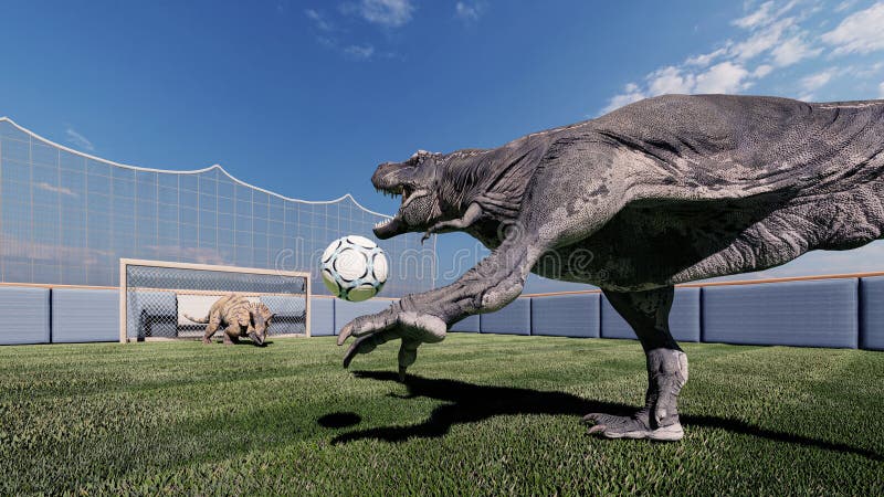 Dinossauro do futebol ilustração stock. Ilustração de competitivo - 6316690