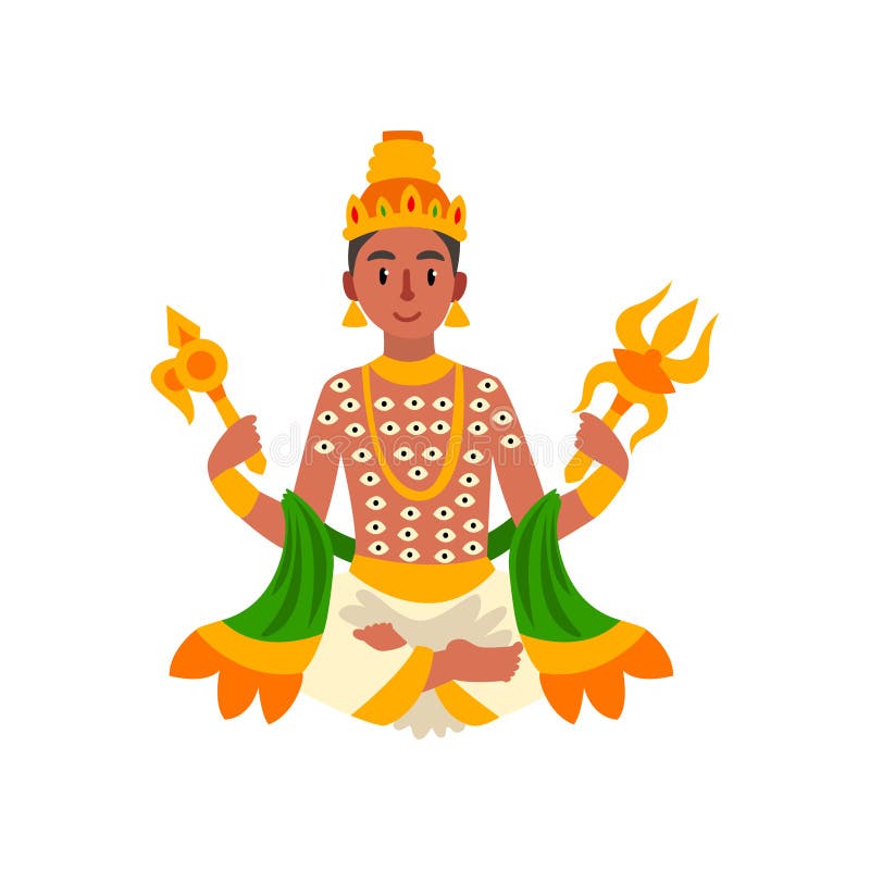 Dio di Indra Indian dell'illustrazione di vettore di tuono, del fulmine e di guerra su un fondo bianco illustrazione vettoriale Dio di Indra Indian dell'illustrazione di vettore di tuono, del fulmine e di guerra su un fondo bianco illustrazione vettoriale