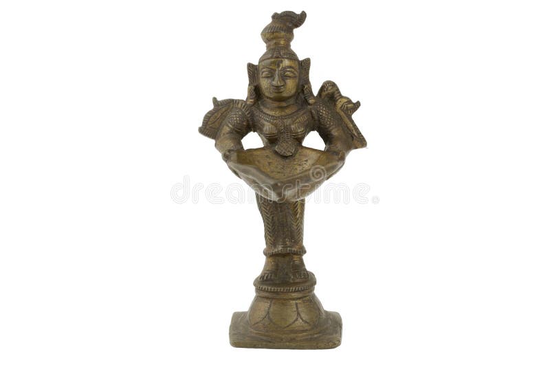 Dio indù Figura indù antica diritta del bronzo del dio con una ciotola fotografie stock libere da diritti Dio indù Figura indù antica diritta del bronzo del dio con una ciotola fotografie stock libere da diritti