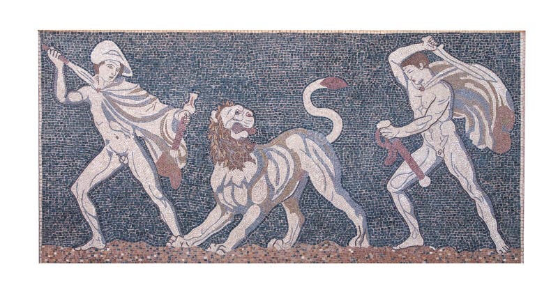 Antico mosaico dione, grecia.