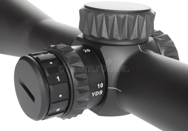 Diopter Adjustment Knob on a Riflescope Stock Image Image of