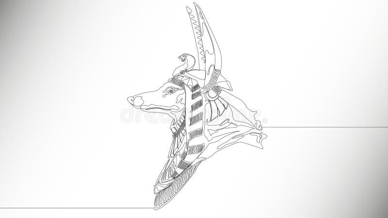 Dios Anubis stock de ilustración Dios Anubis stock de ilustración