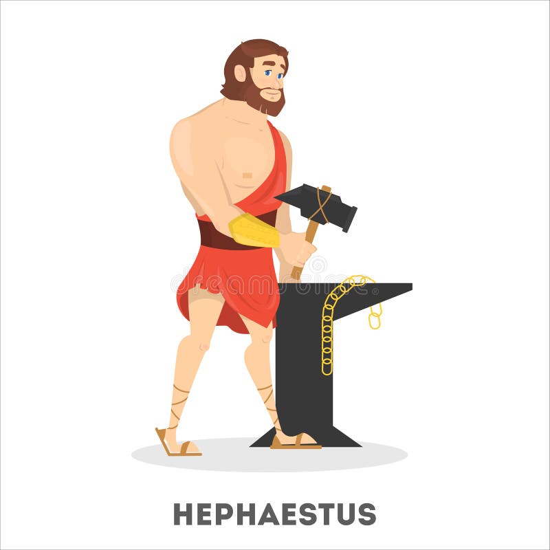 Dios del griego clásico de Hephaestus Herrero de la mitología de Grecia libre illustration Dios del griego clásico de Hephaestus Herrero de la mitología de Grecia libre illustration