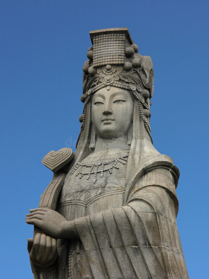 Estatua De La Piedra De Mazu, Dios Chino Del Mar Foto de archivo