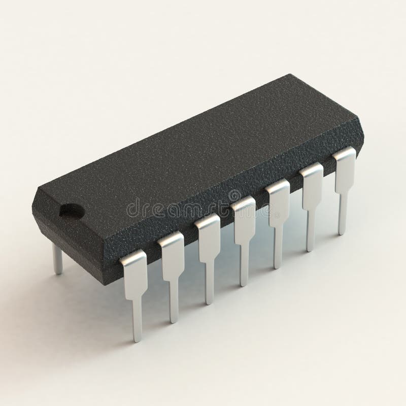 DIP chip package. stock illustration. Illustration of microprocessor
