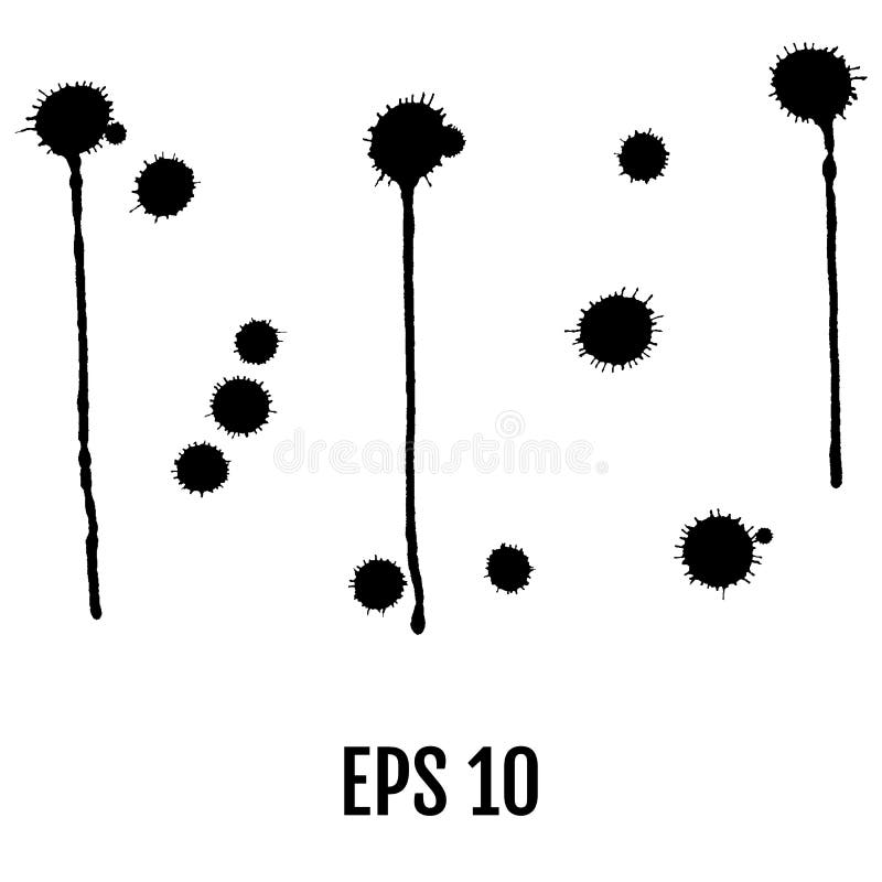 Dipinga l'insieme dello splat Dipinga spruzza l'insieme per uso di progettazione Vecto astratto illustrazione di stock