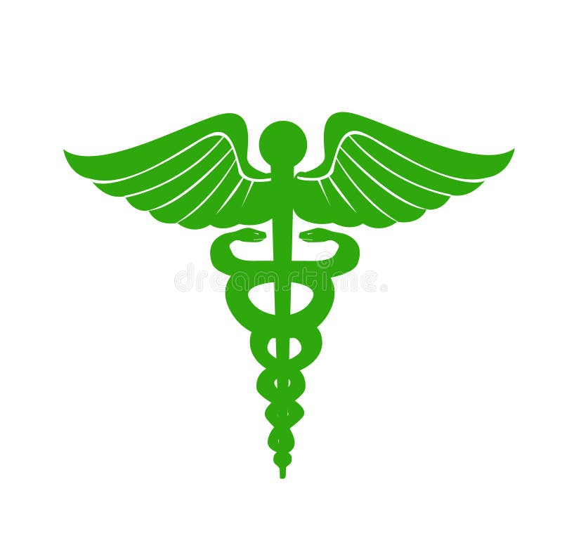 Dipinto moderno del caduceo illustrazione di stock