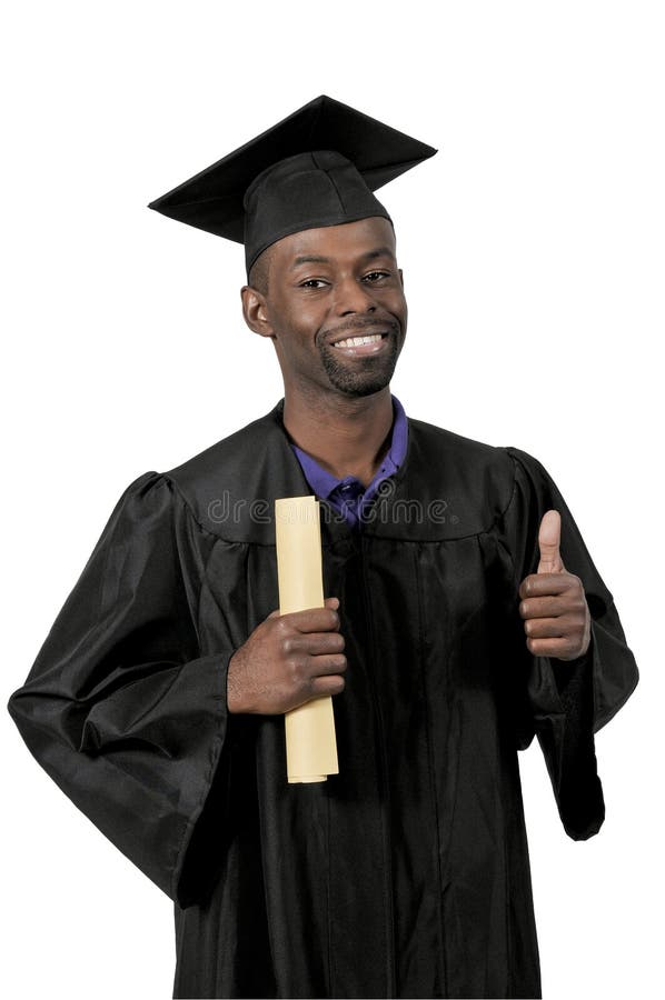 Young man in his graduation robes. Young man in his graduation robes