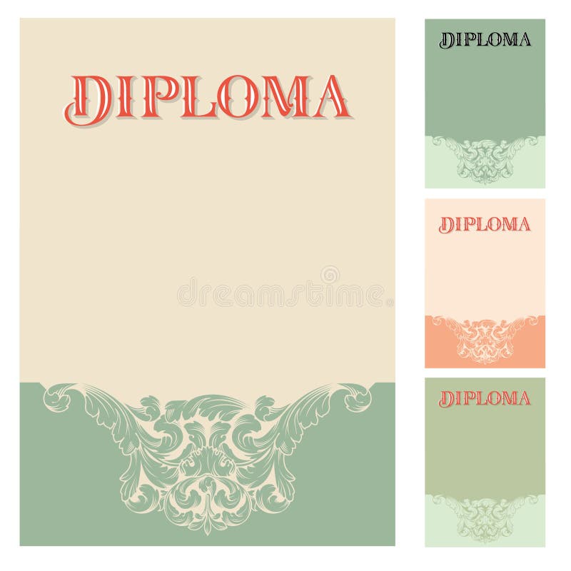 Diplom- och certifikatdesignmall royaltyfri illustrationer Diplom- och certifikatdesignmall royaltyfri illustrationer