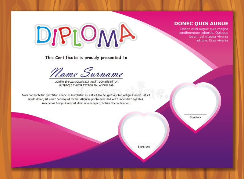 Diploma bonito da criança - certificado ilustração stock Diploma bonito da criança - certificado ilustração stock