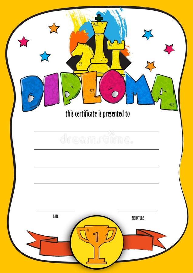 Diploma da xadrez ilustração do vetor. Ilustração de preto - 25963969