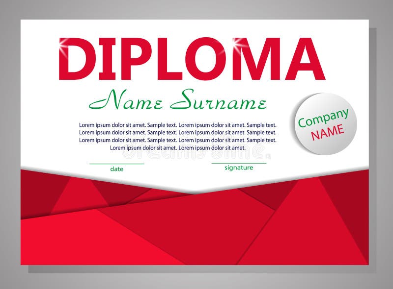 Diploma o certificato rosso del modello Priorità bassa elegante Vettore illustrazione di stock Diploma o certificato rosso del modello Priorità bassa elegante Vettore illustrazione di stock