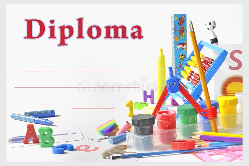 Diploma preescolar fotografía de archivo Diploma preescolar fotografía de archivo