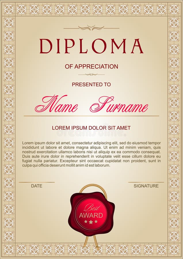 Diploma in verticaal formaat in grijs-blauwe schaduwen vector illustratie Diploma in verticaal formaat in grijs-blauwe schaduwen vector illustratie