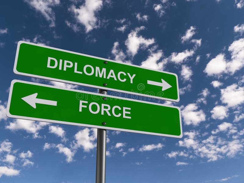 Diplomacy or force concept