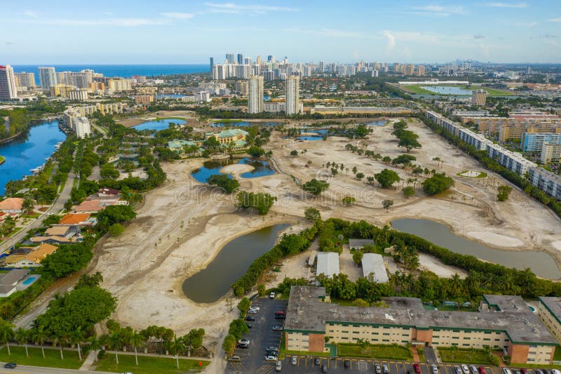 Diplomat Golf Course Hallandale FL shot with an aerial drone. Diplomat Golf Course Hallandale FL shot with an aerial drone