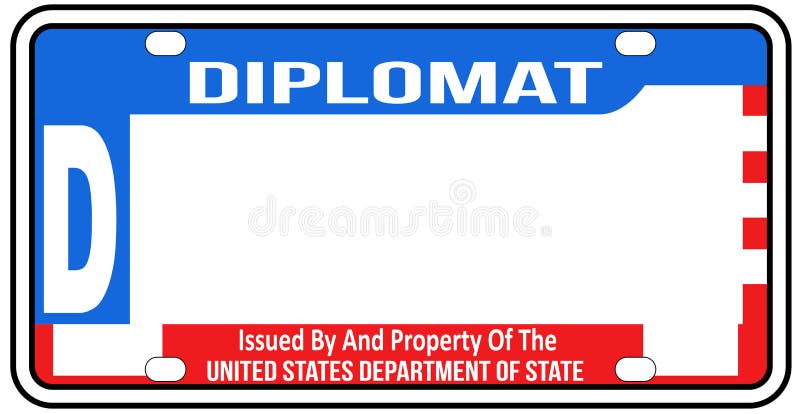Diplomatischer Kfz-Kennzeichen-freier Raum USA lizenzfreie abbildung