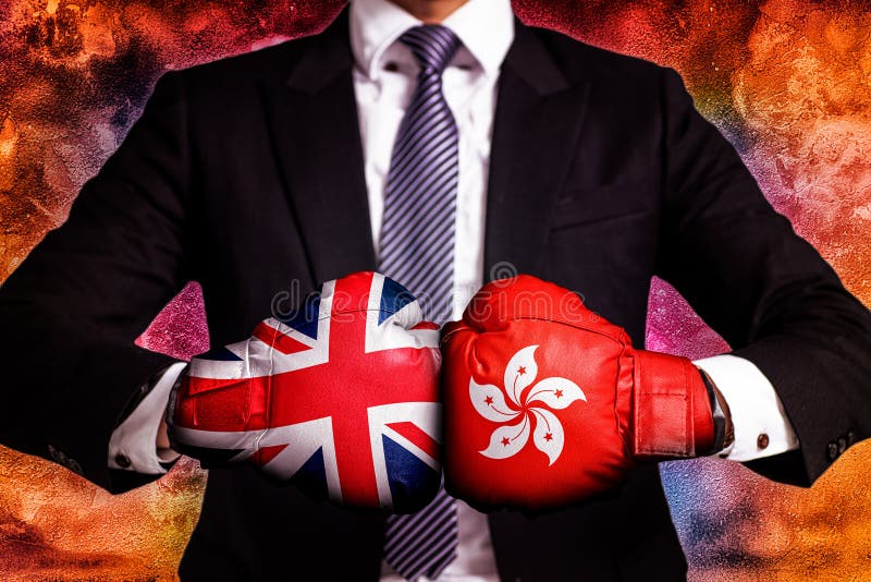 Diplomatisches und Geschäftshandel Konzept zwischen Hong Kong und Vereinigtem Königreich stockbild Diplomatisches und Geschäftshandel Konzept zwischen Hong Kong und Vereinigtem Königreich stockbild