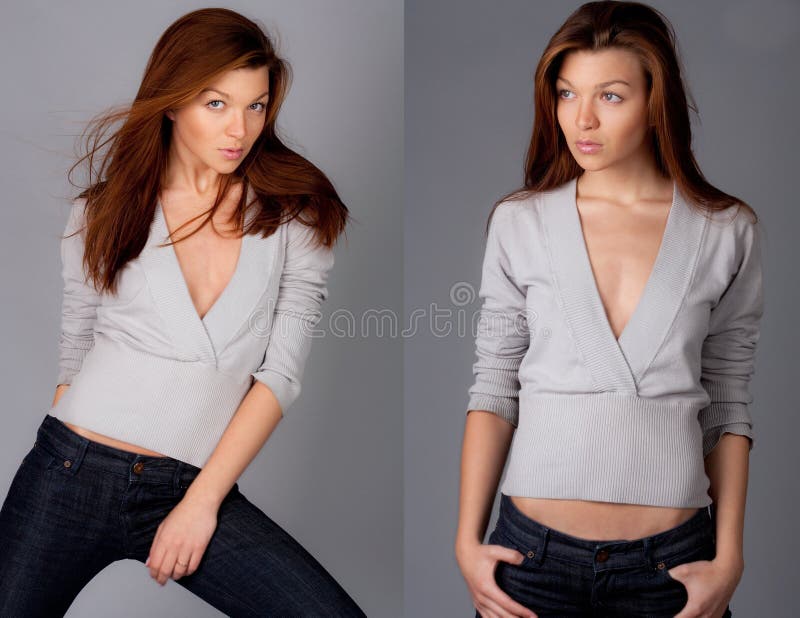 Diptych of Fashion Model