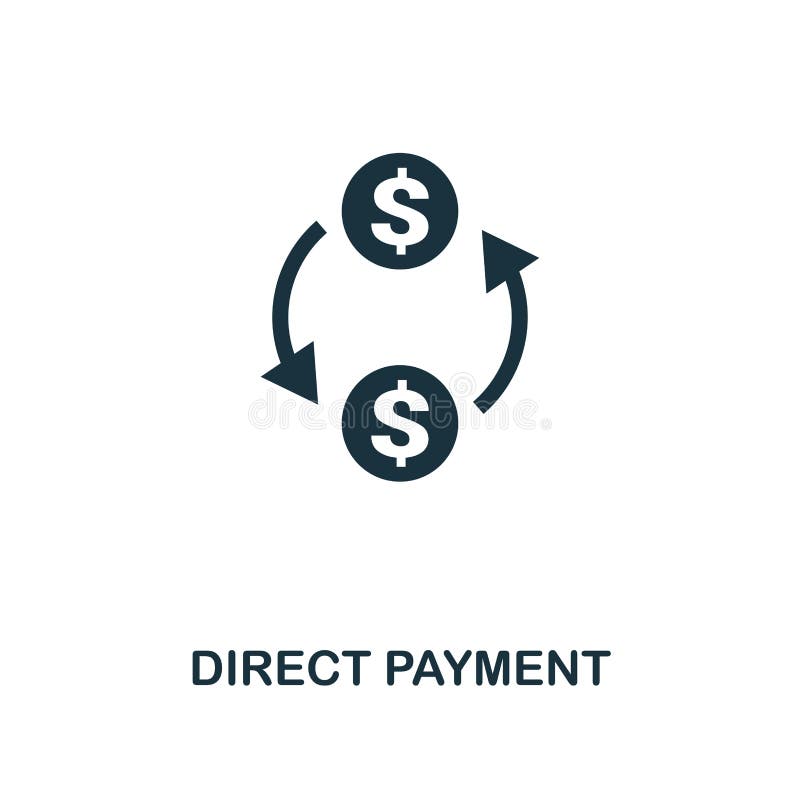 Direct Payment Icon. Monochrome Style Design from Fintech Icon Collection.  UI and UX. Pixel Perfect Direct Payment Icon. for Web D Stock Illustration  - Illustration of banking, fintech: 128520758